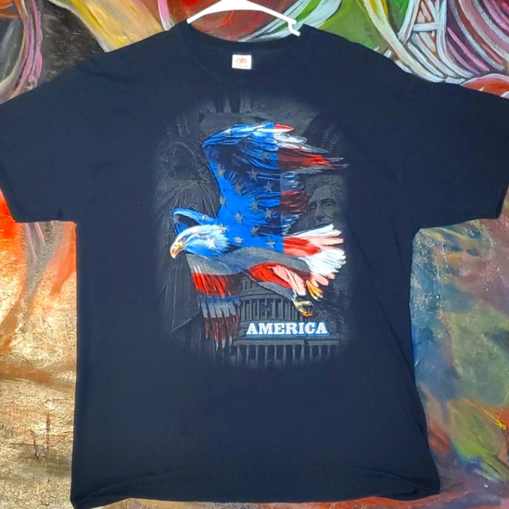 America graphic mens tee